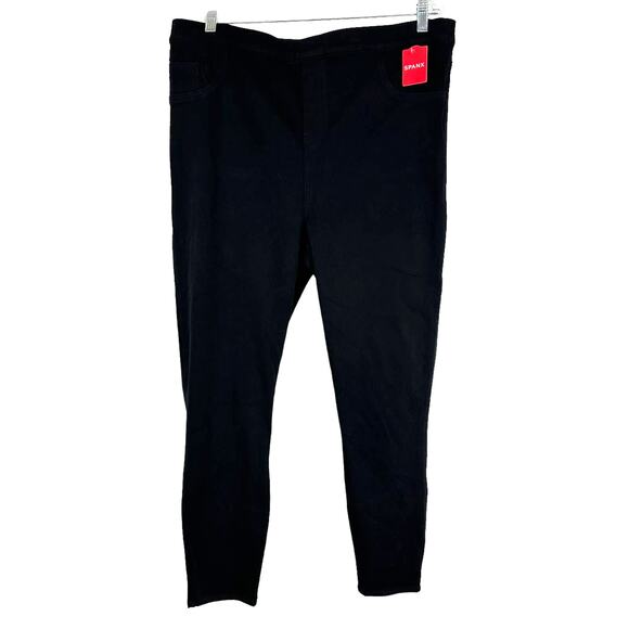 Spanx NWT Jean-ish Ankle Denim Leggings Black Size 3X 20018P Elastic Waist - Picture 2 of 11